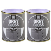 2X Grey Gloss Non-Drip Paint 300ml Tin Paint